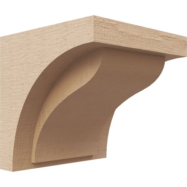 Ekena Millwork 6"W x 6"D x 6"H Wide Helena Rough Cedar Woodgrain TimberThane Corbel, Primed Tan CORUR06X06X06HELRCPR - main